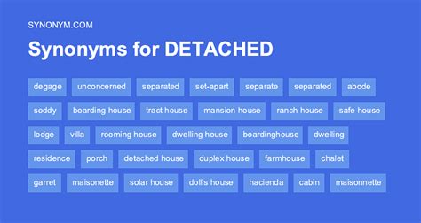 other words for detached.